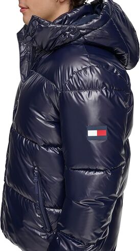 Tommy Hilfiger Men's Shiny Quilted Puffer with Patch Logo in Saudi Arabia