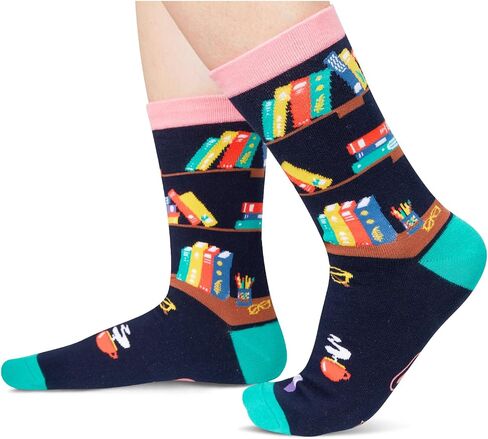 Zmart Funny Crazy Socks for Women Men, Music Teacher Gifts, Gifts for Writers Authors Teachers, Book Reader Socks in Saudi Arabia