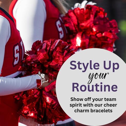 Infinity Collection Cheer Bracelet- Cheerleading Bracelet- Adjustable Cheerleader Charm Bangle Bracelet- Cheer Jewelry - Gift For Cheerleaders & Cheer Coaches in Saudi Arabia