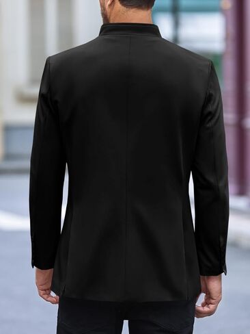 Runcati Mens Casual Suit Blazer Jacket Mandarin Collar Single Breasted Sport Coat Business Dress Coat in Saudi Arabia