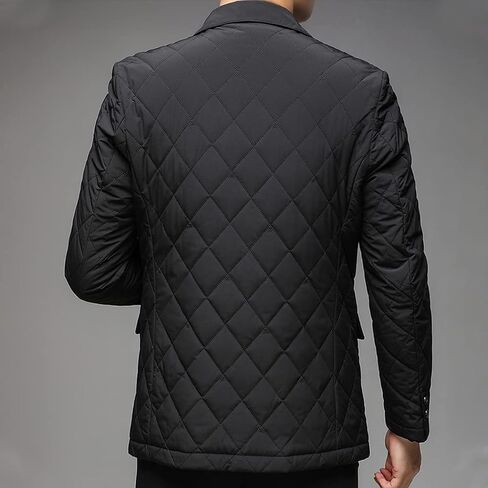 Mac Taf Men’s Black Cotton Blazer Single-Breasted Slim Fit Diamond Quilted Design Casual Office Business Coat in Saudi Arabia