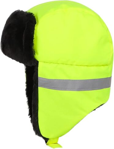 Warm Safety Reflective Trapper Trooper Hat Ushanka Russian Trooper Earflaps Hat Winter Windproof Snow Ski Hat Chin Strap in Saudi Arabia