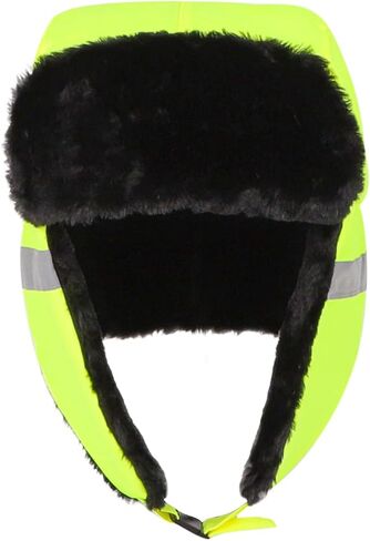 Warm Safety Reflective Trapper Trooper Hat Ushanka Russian Trooper Earflaps Hat Winter Windproof Snow Ski Hat Chin Strap in Saudi Arabia
