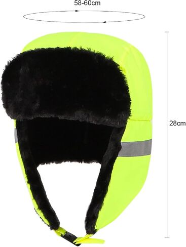 Warm Safety Reflective Trapper Trooper Hat Ushanka Russian Trooper Earflaps Hat Winter Windproof Snow Ski Hat Chin Strap in Saudi Arabia
