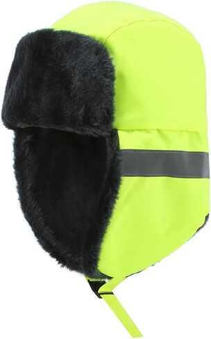 Warm Safety Reflective Trapper Trooper Hat Ushanka Russian Trooper Earflaps Hat Winter Windproof Snow Ski Hat Chin Strap in Saudi Arabia