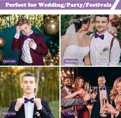 Mantieqingway Bow Ties for Men, Pre Tied Mens Adjustable Length Bowtie for Party Wedding Prom for Adults & Children Gift in Saudi Arabia