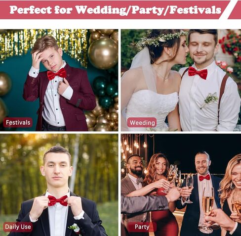 Mantieqingway Bow Ties for Men, Pre Tied Mens Adjustable Length Bowtie for Party Wedding Prom for Adults & Children Gift in Saudi Arabia
