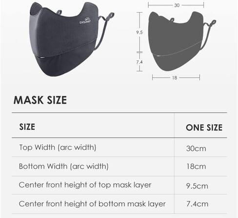 OHRAIN Anti-UV Face Cover UPF50+ with Canthus Protective & Breathable Open Washable Reusable SLN3M308 in Saudi Arabia