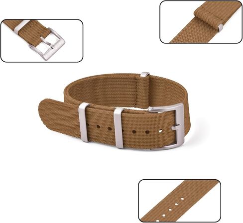 سوار ساعة JWNSPA 20 مم 22 مم من النايلون الفاخر - الجيش الباليستي - قطعة واحدة من أشرطة الساعة البديلة بإبزيم مصقول للرجال والنساء in Kuwait