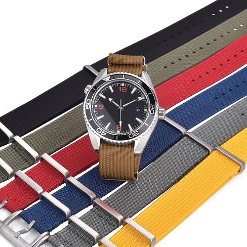 سوار ساعة JWNSPA 20 مم 22 مم من النايلون الفاخر - الجيش الباليستي - قطعة واحدة من أشرطة الساعة البديلة بإبزيم مصقول للرجال والنساء in Kuwait