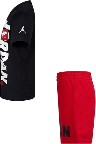 Jordan Boy's Jumpman Tee & Shorts Set (Toddler/Little Kids/Big Kids) Gym Red 7 Big Kids in Saudi Arabia