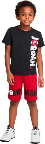 Jordan Boy's Jumpman Tee & Shorts Set (Toddler/Little Kids/Big Kids) Gym Red 7 Big Kids in Saudi Arabia