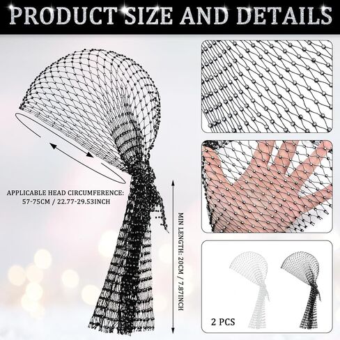 Yuxung 2 Pcs Rhinestone Mesh Headband Head Scarfs Stretchy Sparkly Wide Head Scarfs Diamond Headpiece Rhinestone Durag Crystal Nightclub Headwrap for Women Girls Rave Hair Accessories, 2 Colors in Saudi Arabia