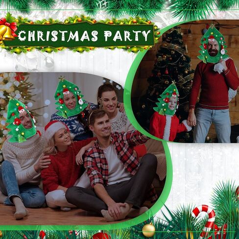 2 Pieces LED Christmas Tree Hat and 10 Pcs Christmas Tree Felt Ornament Funny Light up Christmas Hat Novelty Christmas Party Hat Holiday Novelty Santa Hat for Kids Adults Winter Festive Party Costume in Saudi Arabia