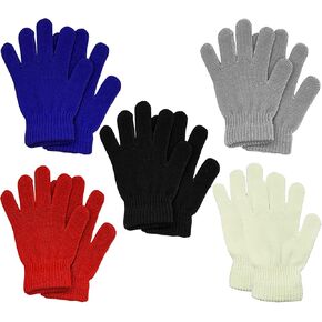 EAJASUCE 5-12 Pairs Kids Gloves Kids Winter Gloves for Toddler Gloves Knitted Winter Warm Full Fingers Gloves for Girls Boys in Kuwait