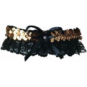 Jamie Lynn Liza Sequined Garter, Gold and Black, 6 x 1 x 1 Inch in Saudi Arabia