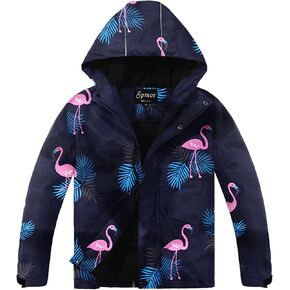 Spmor Boys Girls Waterproof Ski Jacket Hooded Snowboard Coat Windproof Winter Snow Outwear