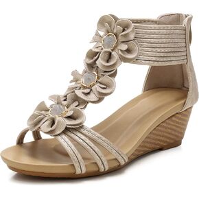 FRALOSHA Wedge Sandals for Women Open Toe Casual Summer Roman High Heel Breathable Beach Sandals in Saudi Arabia