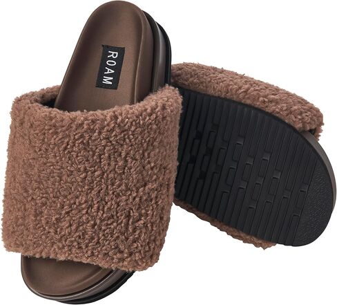 ROAM FUZZY PLATFORM FAUX SHEARLING SANDAL in Kuwait