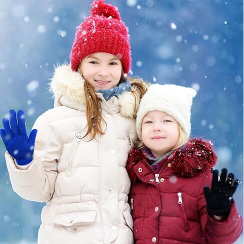 EAJASUCE 5Pairs Kids Gloves Kids Winter Gloves for Toddler Gloves Knitted Winter Warm Full Fingers Gloves for Girls Boys (5 Pairs Color 01) in Kuwait