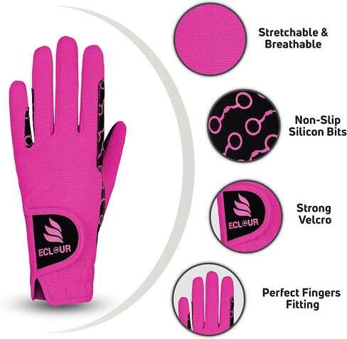 ECLOUR Kids Horse Riding Gloves with Non-Slip Grip and Finger Touch Design for Multi Sports Activities Like Cycling, Fishing, Running, Gardening for Boys and Girls in Saudi Arabia
