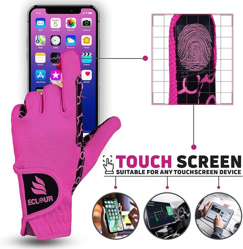 ECLOUR Kids Horse Riding Gloves with Non-Slip Grip and Finger Touch Design for Multi Sports Activities Like Cycling, Fishing, Running, Gardening for Boys and Girls in Saudi Arabia