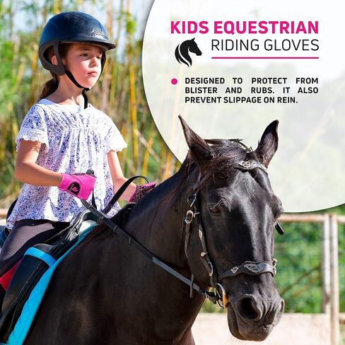 ECLOUR Kids Horse Riding Gloves with Non-Slip Grip and Finger Touch Design for Multi Sports Activities Like Cycling, Fishing, Running, Gardening for Boys and Girls in Saudi Arabia