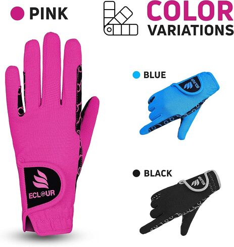 ECLOUR Kids Horse Riding Gloves with Non-Slip Grip and Finger Touch Design for Multi Sports Activities Like Cycling, Fishing, Running, Gardening for Boys and Girls in Saudi Arabia