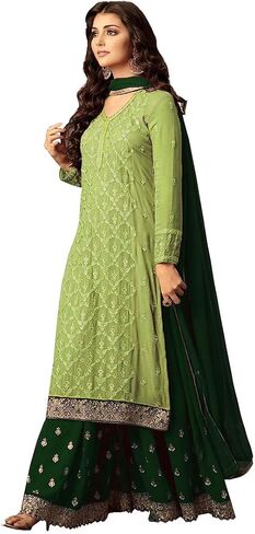 Ziya Indian Pakistani Dresses for Women Palazzo Style Embroidered Salwar Kameez Suit 47001 in Saudi Arabia