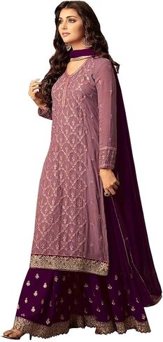 Ziya Indian Pakistani Dresses for Women Palazzo Style Embroidered Salwar Kameez Suit 47001 in Saudi Arabia