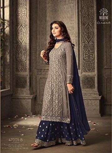 Ziya Indian Pakistani Dresses for Women Palazzo Style Embroidered Salwar Kameez Suit 47001 in Saudi Arabia