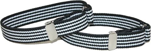 CTM® Elastic Black and White Pinstripe Adjustable Sleeve Garter in Saudi Arabia