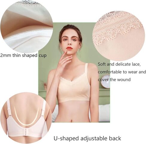 Cotton Post Surgery Bra for Mastectomy Women Silicone Breast Prosthesis with Pockets for Breast Forms in Kuwait