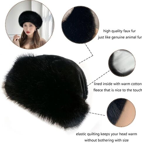 Women Winter Faux Fur Bucket Hat Warm Cap Fluffy Warm Hat for Women Teens Girls in Saudi Arabia