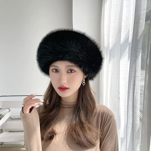 Women Winter Faux Fur Bucket Hat Warm Cap Fluffy Warm Hat for Women Teens Girls in Saudi Arabia