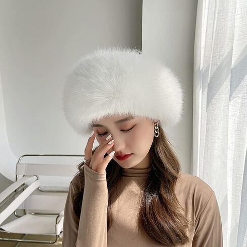 Women Winter Faux Fur Bucket Hat Warm Cap Fluffy Warm Hat for Women Teens Girls in Saudi Arabia