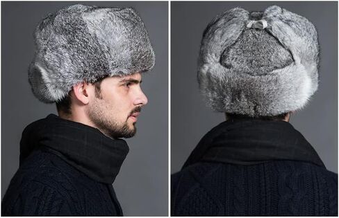 Men Winter Trapper Hat Russia Trapper Hat Eskimo Earflap Hooded Hat Windproof Skiing Beanie Women Faux Fur Hunt Ushanka in Saudi Arabia