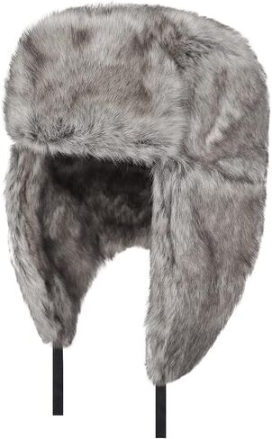Men Winter Trapper Hat Russia Trapper Hat Eskimo Earflap Hooded Hat Windproof Skiing Beanie Women Faux Fur Hunt Ushanka in Saudi Arabia