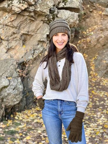 Funky Junque Hat Scarf Glove Set for Women Winter Matching Beanie Infinity Scarf Gloves Unique Christmas Gifts in Saudi Arabia
