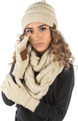 Funky Junque Hat Scarf Glove Set for Women Winter Matching Beanie Infinity Scarf Gloves Unique Christmas Gifts in Saudi Arabia