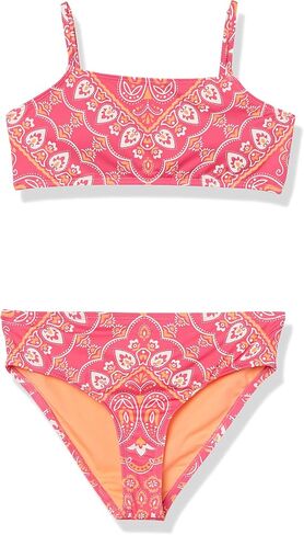 Hobie Girls Bandeau Bikini Top & Hi Waist Bottom Swimsuit Set in Kuwait
