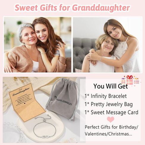 PINKDODO Infinity Heart Bracelet Gifts for Daughter Granddaughter Girlfriend Wife Sister Valentines Mothers Day Christmas Gifts in Saudi Arabia
