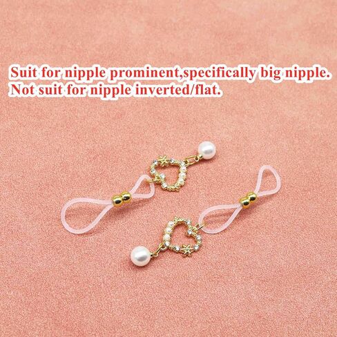 Mimimelon Non Piercing Nipple Noose Gold Heart Pearls Nipple Jewelry Body Chains Women Non Pierced Nipple Rings in Kuwait