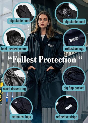 Whatever the Weather Unisex Adult Raincoat, Lightweight Rain Jacket Waterproof, Packable Windbreaker Hood for Men Women in Saudi Arabia