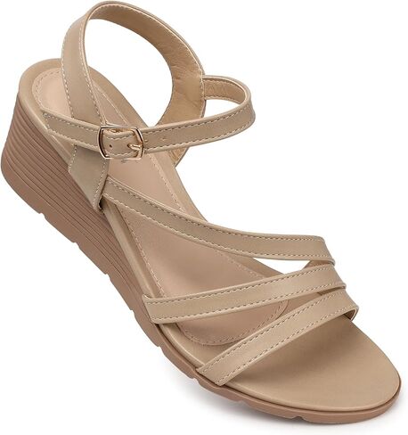 SWQZVT Wedge Sandals Women Dressy: Summer Low Wedges Comfortable Sandal Dress Comfort Strap Walking Casual Womens Sandals in Saudi Arabia