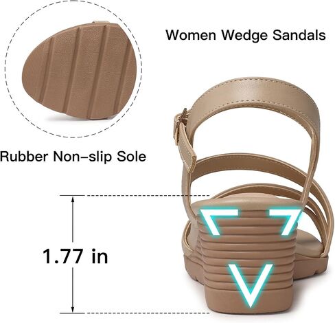 SWQZVT Wedge Sandals Women Dressy: Summer Low Wedges Comfortable Sandal Dress Comfort Strap Walking Casual Womens Sandals in Saudi Arabia