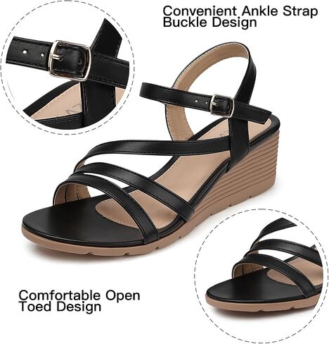 SWQZVT Wedge Sandals Women Dressy: Summer Low Wedges Comfortable Sandal Dress Comfort Strap Walking Casual Womens Sandals in Saudi Arabia