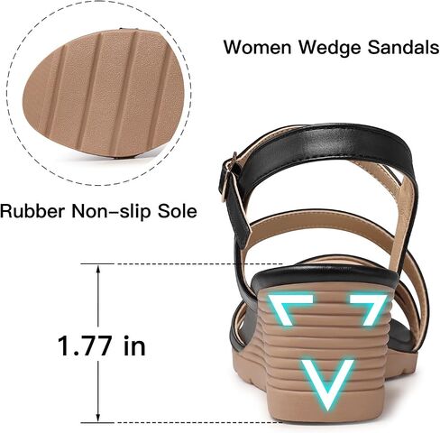 SWQZVT Wedge Sandals Women Dressy: Summer Low Wedges Comfortable Sandal Dress Comfort Strap Walking Casual Womens Sandals in Saudi Arabia