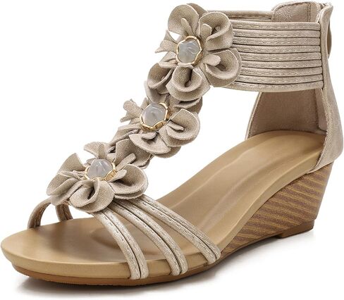 FRALOSHA Wedge Sandals for Women Open Toe Casual Summer Roman High Heel Breathable Beach Sandals in Saudi Arabia