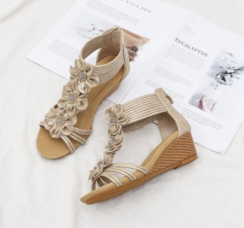 FRALOSHA Wedge Sandals for Women Open Toe Casual Summer Roman High Heel Breathable Beach Sandals in Saudi Arabia